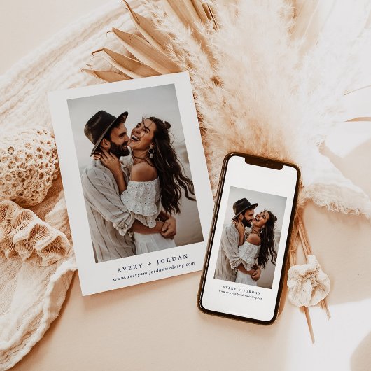 Boho Save the Date, Photo Minimalist Save the Date Kaart