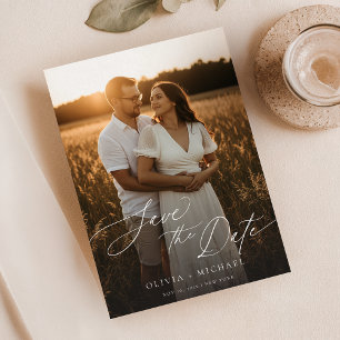 Boho Save the Date, Photo Minimalist Save the Date Kaart