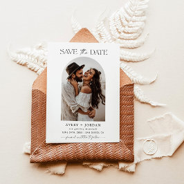 Boho Save the Date, Photo Minimalist Save the Date Kaart
