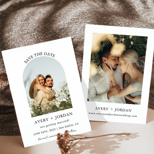 Boho Save the Date, Photo Minimalist Save the Date Kaart