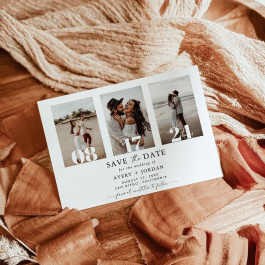Boho Save the Date, Photo Minimalist Save the Date Kaart