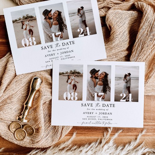 Boho Save the Date, Photo Minimalist Save the Date Kaart