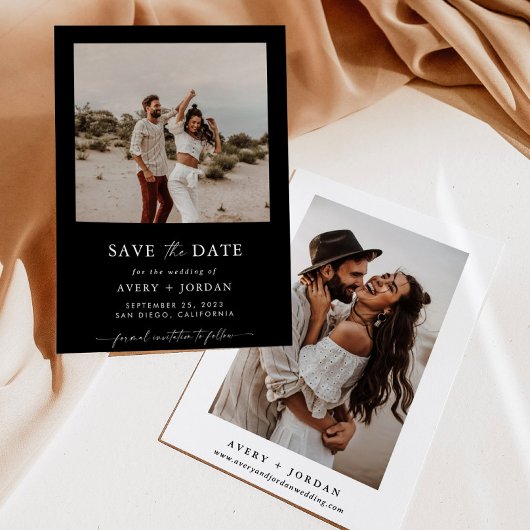 Boho Save the Date, Photo Minimalist Save the Date Kaart