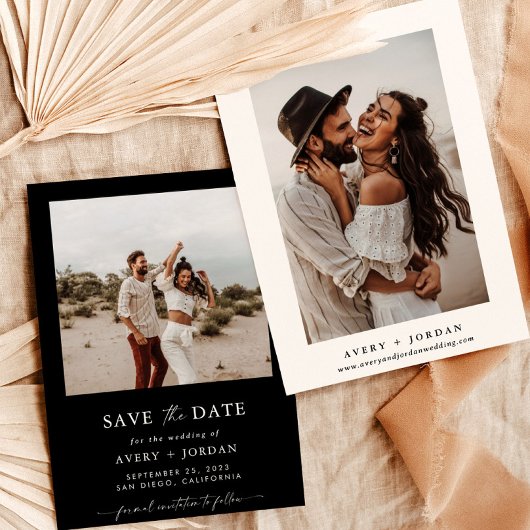 Boho Save the Date, Photo Minimalist Save the Date Kaart