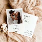 Boho Save the Date, Photo Minimalist Save the Date Kaart