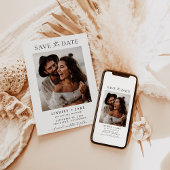 Boho Save the Date, Photo Minimalist Save the Date Kaart