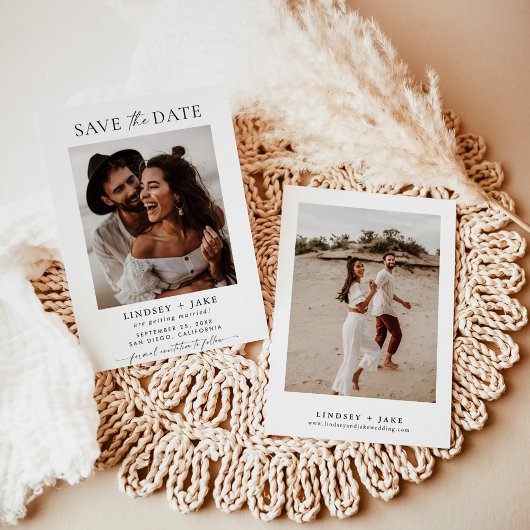 Boho Save the Date, Photo Minimalist Save the Date Kaart