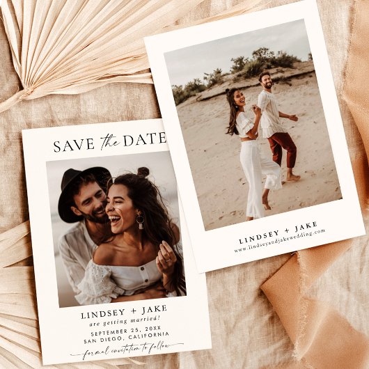 Boho Save the Date, Photo Minimalist Save the Date Kaart
