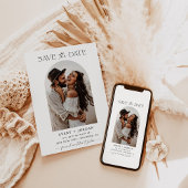 Boho Save the Date, Photo Minimalist Save the Date Kaart