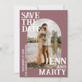 Boho Save the Date, Photo Minimalist Save the Date Kaart (Voorkant)