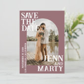 Boho Save the Date, Photo Minimalist Save the Date Kaart (Staand voorkant)