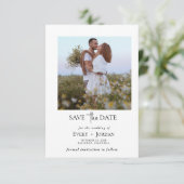 Boho Save the Date, Photo Minimalist Save the Date Kaart (Staand voorkant)