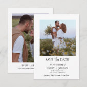 Boho Save the Date, Photo Minimalist Save the Date Kaart (Voorkant / Achterkant)