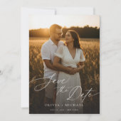 Boho Save the Date, Photo Minimalist Save the Date Kaart (Voorkant)