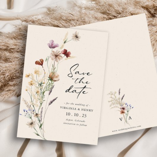 Boho Save The Date Platte Kaart