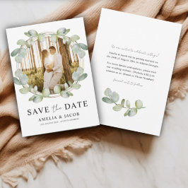Boho Save the Date Salie Groene Eucalyptus Bruilof