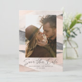 Boho Save to Date Photo Card Kaart (Staand voorkant)