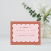 Boho Scallop Terracotta & Blush Wedding RSVP Kaartje (Staand voorkant)