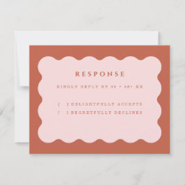 Boho Scallop Terracotta & Blush Wedding RSVP Kaartje