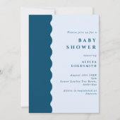 Boho Scalloped Edge Blue Baby shower Kaart (Voorkant)