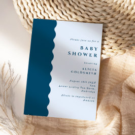 Boho Scalloped Edge Blue Baby shower Kaart