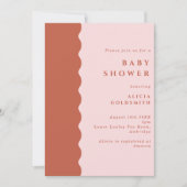 Boho Scalloped Edge Terracotta & Blush Baby Shower Kaart (Voorkant)