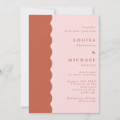 Boho Scalloped Edge Terracotta & Blush Wedding Kaart (Voorkant)