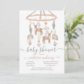 Boho Scandi Deer Forest Mobile Baby shower Kaart (Staand voorkant)