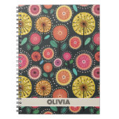 Boho Scandi folk bloem Notitieboek (Voorkant)