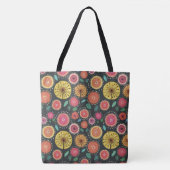 Boho Scandi folk bloem patroon Tote Bag (Voorkant)
