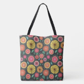 Boho Scandi folk bloem patroon Tote Bag (Achterkant)