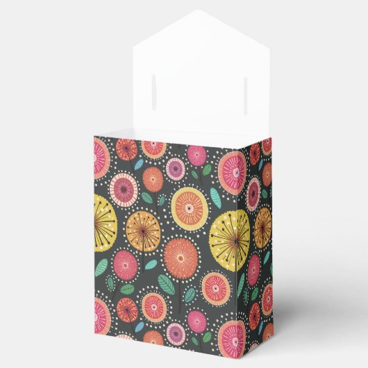 Boho Scandi Folk Bloemen Patroon Favor Box Bedankdoosjes (Geopend)