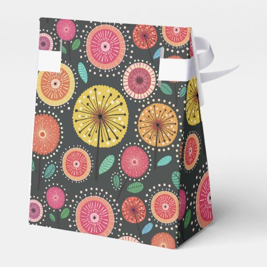 Boho Scandi Folk Bloemen Patroon Favor Box Bedankdoosjes (Achterkant)