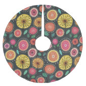 Boho Scandi folk bloemenpatroon Kerstboom Rok (Voorkant)