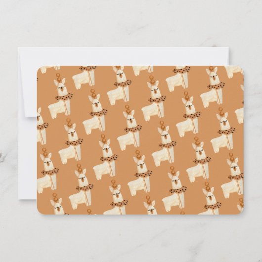 Boho Scandi Llama Mobile Baby shower Invitation Kaart (Achterkant)