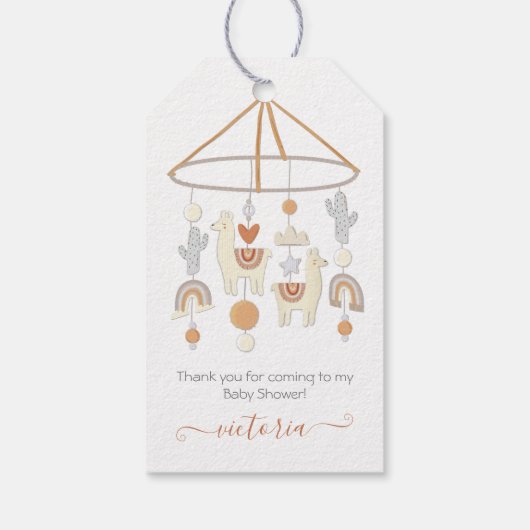 Boho Scandi Mobile Baby shower Cadeaulabel (Achterkant)