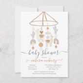 Boho Scandi Mobile Baby shower Kaart (Voorkant)