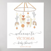 Boho Scandi Mobile Baby shower Welkomstteken Poster (Voorkant)