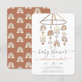Boho Scandi Rainbow Mobile Baby shower Kaart