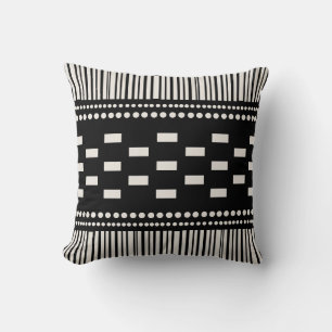 Boho Scandinavian Lines Black White Kussen