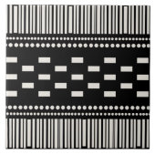 Boho Scandinavian Lines Black White Tegeltje (Voorkant)