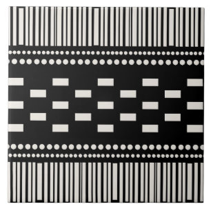 Boho Scandinavian Lines Black White Tegeltje