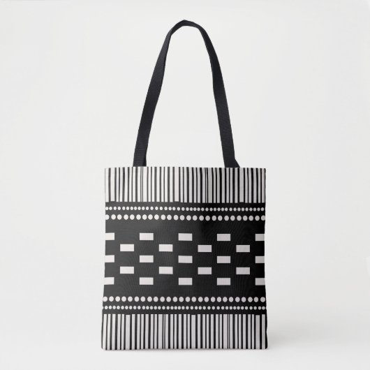 Boho Scandinavian Lines Black White Tote Bag (Voorkant)
