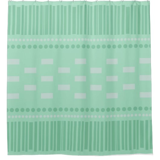 Boho Scandinavian Lines Stippen Mint Green Douchegordijn (Voorkant)