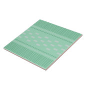 Boho Scandinavian Lines Stippen Mint Green Tegeltje (Zijkant)