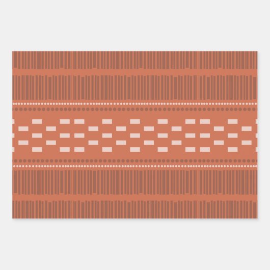 Boho Scandinavian Lines Stippen Rust Inpakpapier Vel (Voorkant 2)