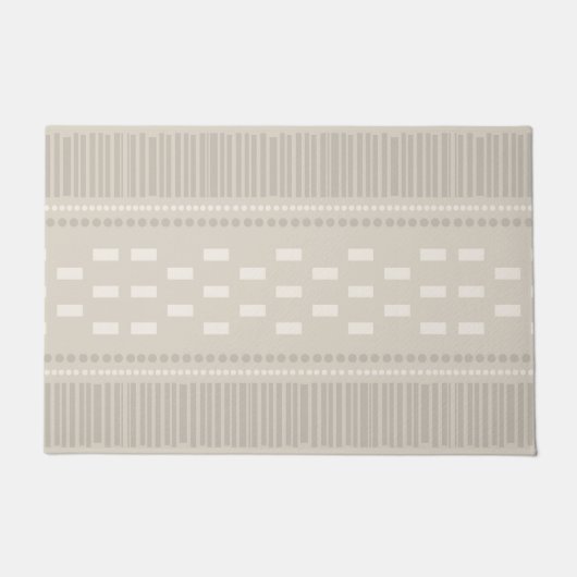 Boho Scandinavian Lines Stippen Taupe Deurmat (Voorkant)