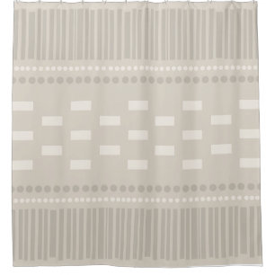 Boho Scandinavian Lines Stippen Taupe Douchegordijn