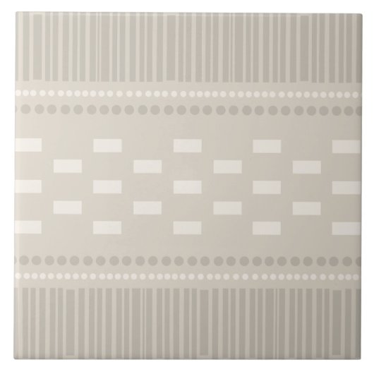 Boho Scandinavian Lines Stippen Taupe Tegeltje (Voorkant)