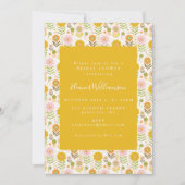 Boho Scandinavian Yellow Flowers Vrijgezellenfeest Kaart (Voorkant)